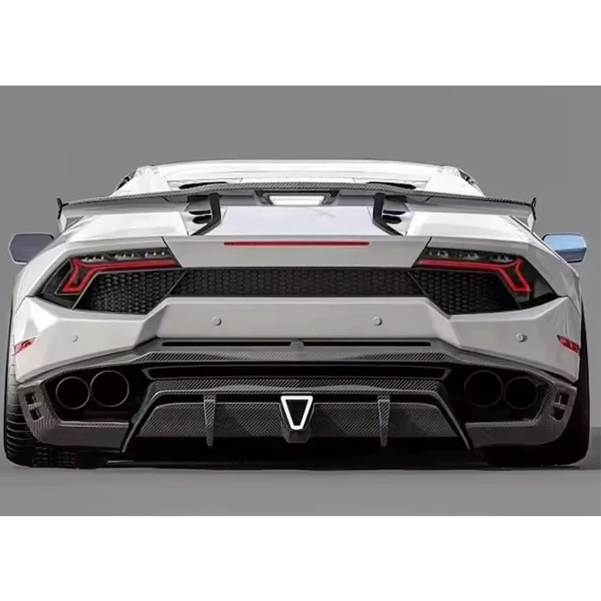 Facelift Car Parts Dry Half Carbon Fiber Rear Bumper For Lambo Huracan Lp580 Lp610 Car Body Kit